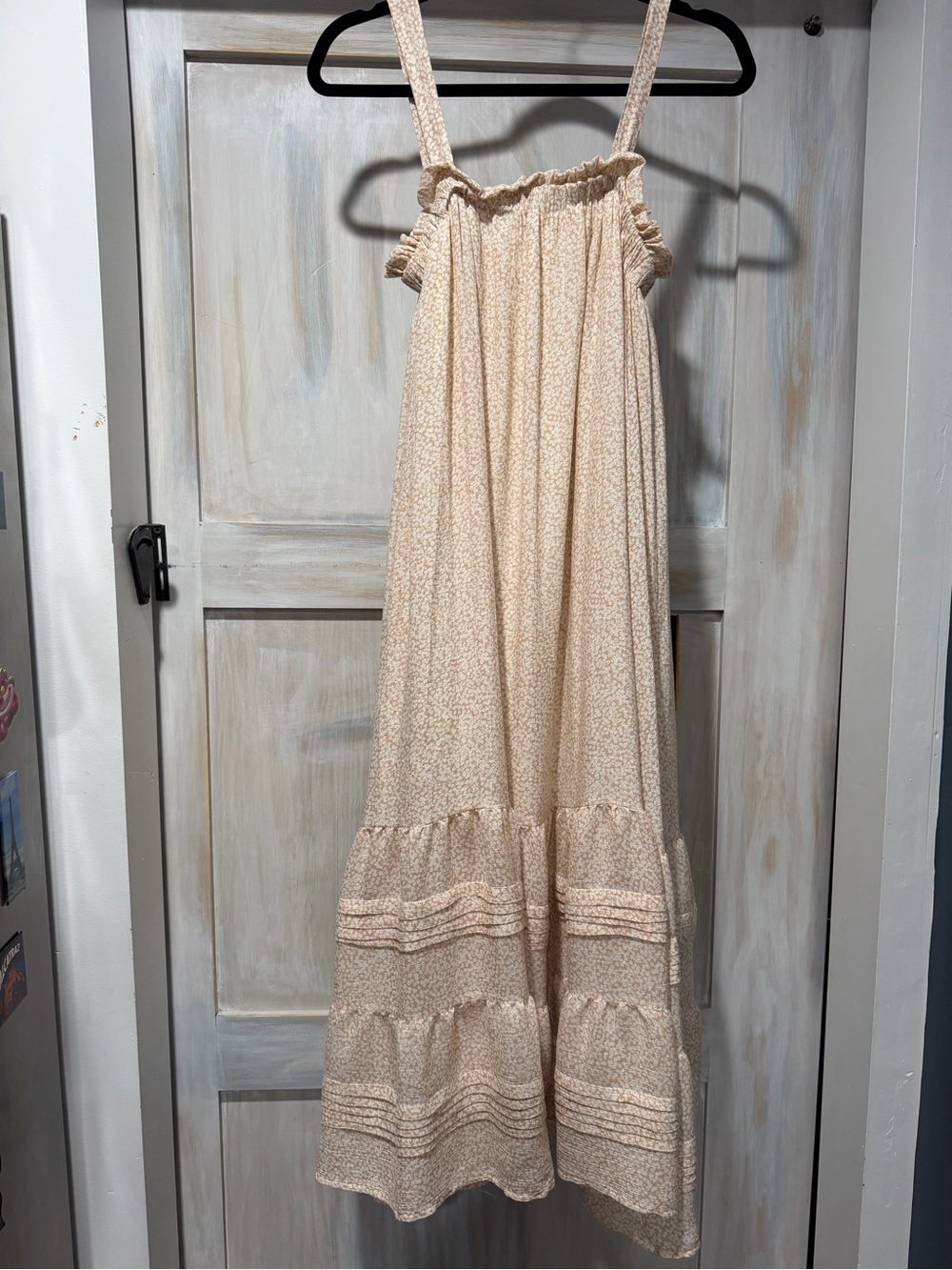 Carly Jean Los Angeles Cream Ruffle-Trim Maxi Dress - Picture 2 of 5